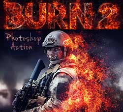 极品PS动作－逼真的火焰燃烧(第二版)：Burn 2 Photoshop Action